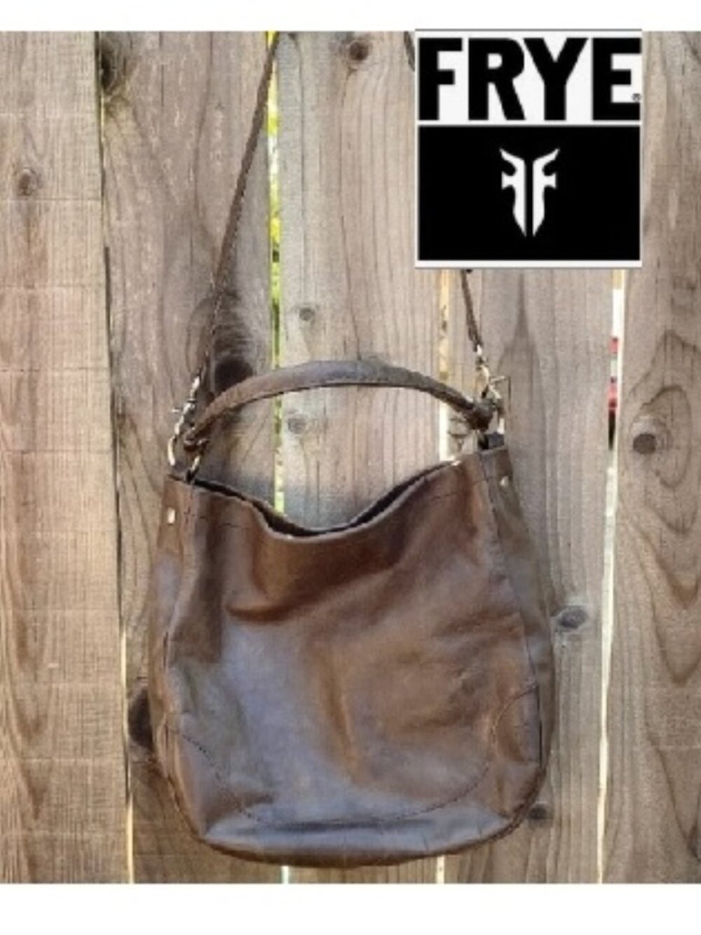 $388 FRYE Leather Melissa Distressed Slouchy Hobo w Crossbody Strap Shoulder Bag